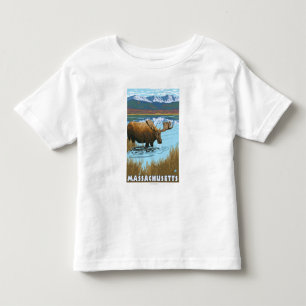 MassachusettsMoose Drinking in Lake Toddler T-shirt