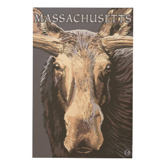 MassachusettsMoose Up Close Wood Wall Decor