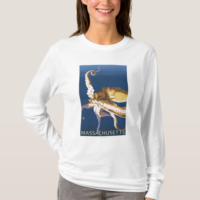 MassachusettsOctopus Scene T-Shirt (Front)