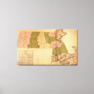 MassachusettsPanoramic MapMassachusetts Canvas Print