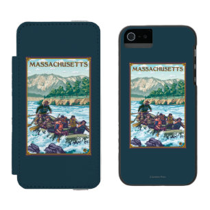 MassachusettsRiver Rafting Scene iPhone SE/5/5s Wallet Case