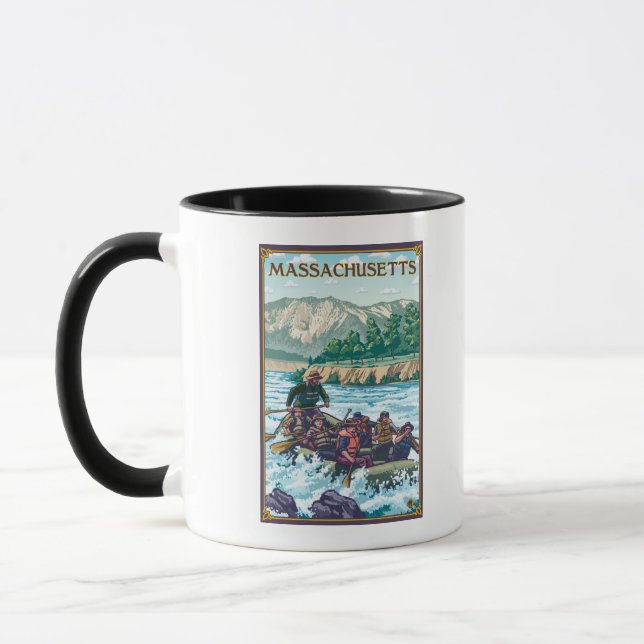 MassachusettsRiver Rafting Scene Mug (Left)