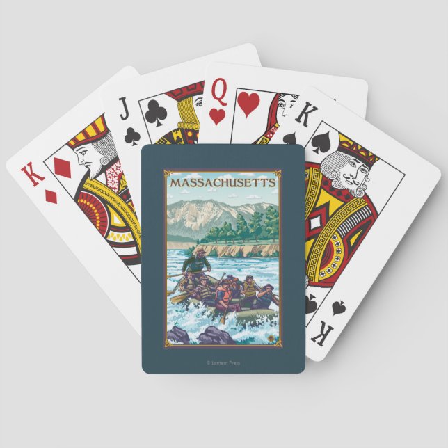 MassachusettsRiver Rafting Scene Poker Cards (Back)