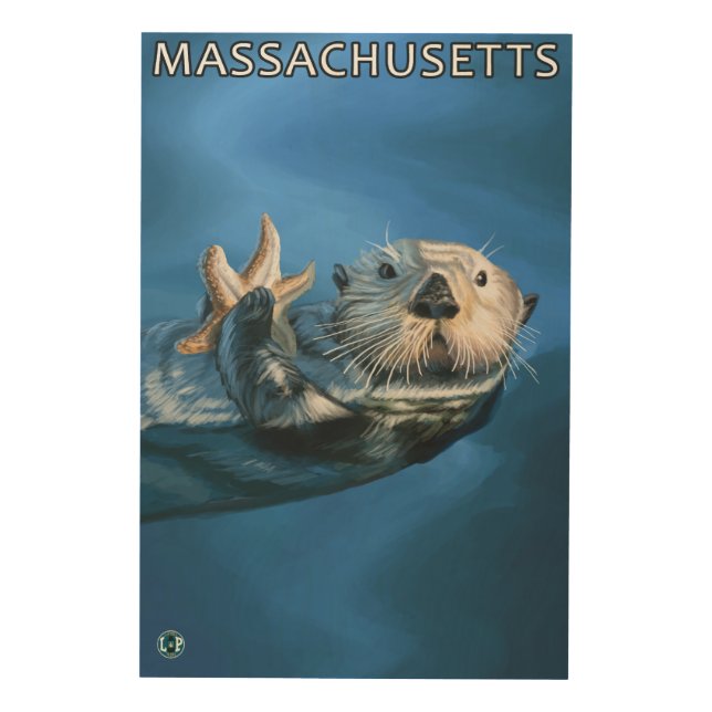MassachusettsSea Otter Scene Wood Wall Decor (Front)