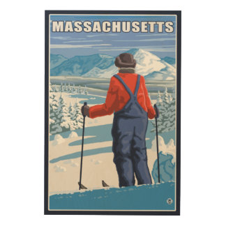 MassachusettsSkier Admiring View Wood Wall Decor
