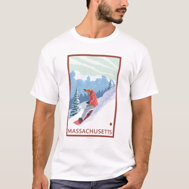 MassachusettsSnowboarder Scene T-Shirt (Front)
