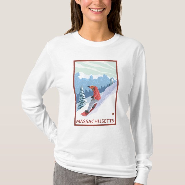 MassachusettsSnowboarder Scene T-Shirt (Front)