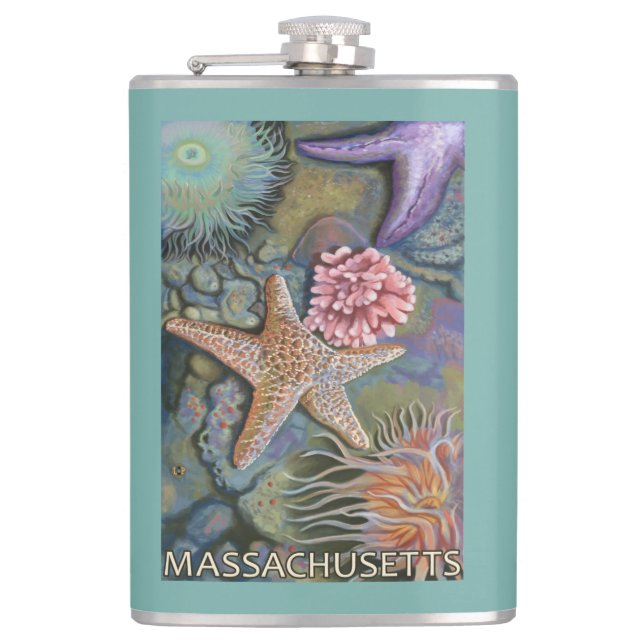 MassachusettsTidepool Scene Flask (Front)