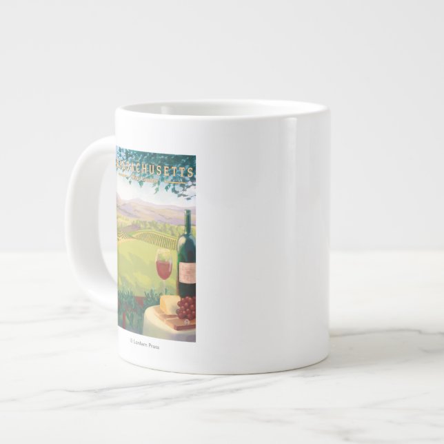 MassachusettsWine Country Scene Giant Coffee Mug (Front Left)