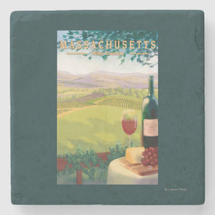 MassachusettsWine Country Scene Stone Coaster