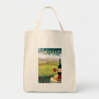 MassachusettsWine Country Scene Tote Bag