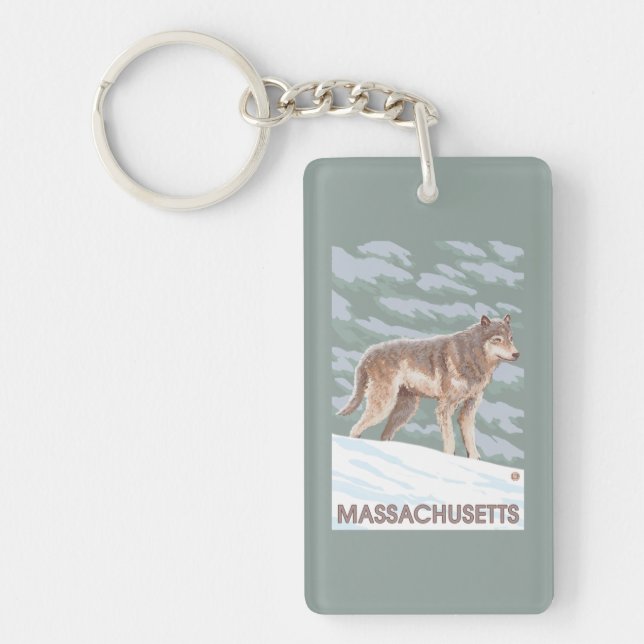 MassachusettsWolf Scene Keychain (Front)