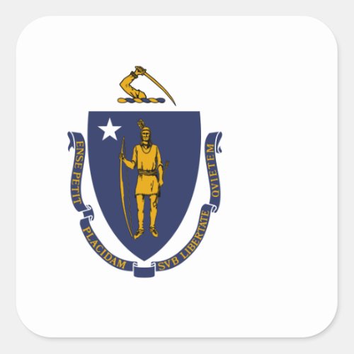 Massachusite Flag Flag of Massachusetts Square Sticker