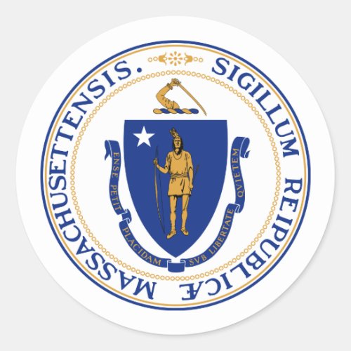 Massachusite Seal Seal of Massachusetts Sticker