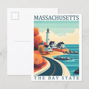 Massachussets the Bay State USA Travel Place Postcard