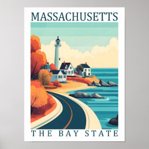 Massachussets the Bay State USA Travel Place Poster