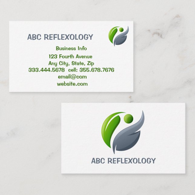 MASSAGE Alternative Holistic  REFLEXOLOGY Business Card (Front/Back)
