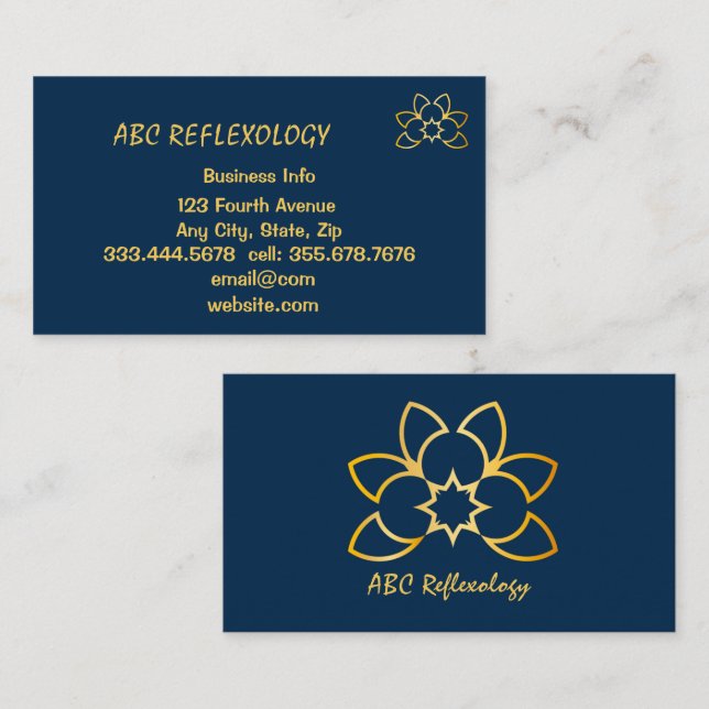 MASSAGE Alternative Holistic  REFLEXOLOGY Business Card (Front/Back)