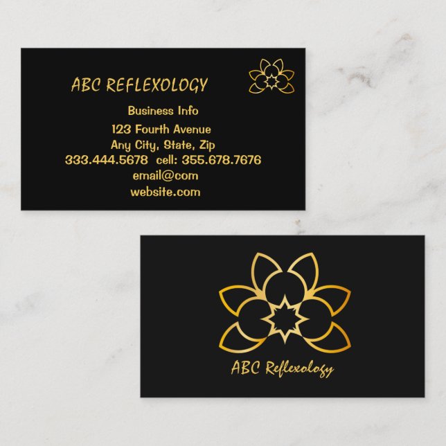 MASSAGE Alternative Holistic  REFLEXOLOGY Business Card (Front/Back)