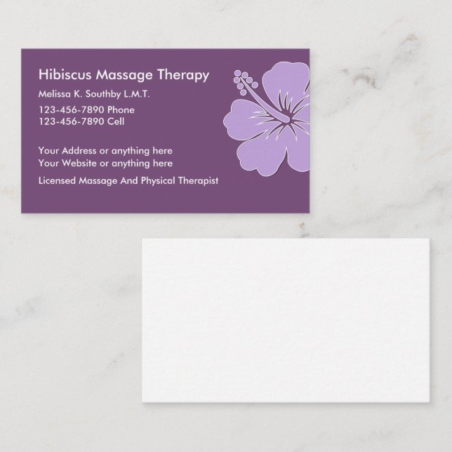 Massage And Physical Therapy Business Card (Front/Back)