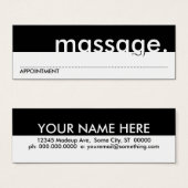 massage. (appointment card) (Front & Back)
