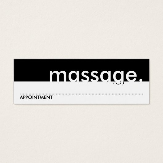 massage. (appointment card) (Front)