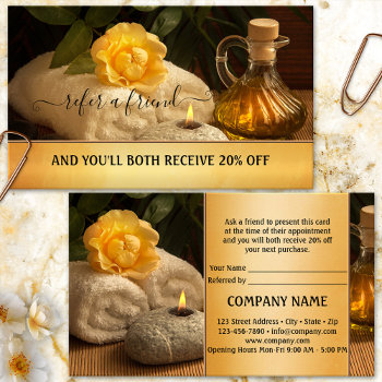 Massage Beauty Referral Tell A Friend Card by sunnysites at Zazzle