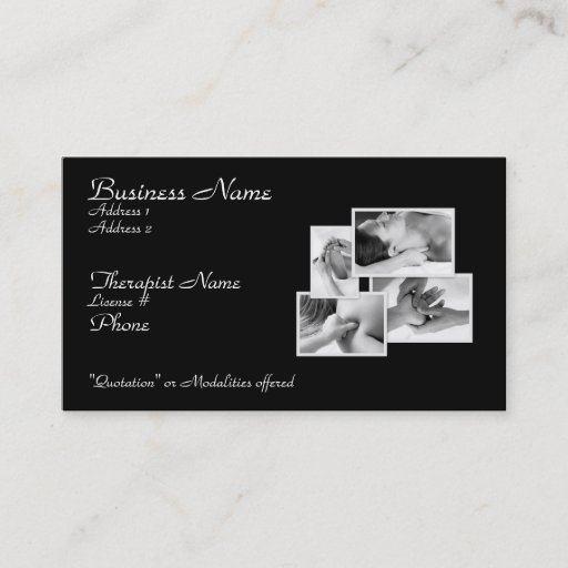 Customizable Massage/ Bodywork Therapist Card Business Cards