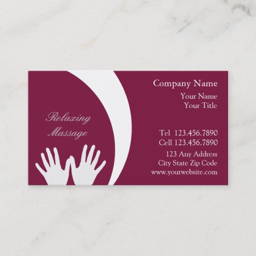 Customizable Massage Business Card