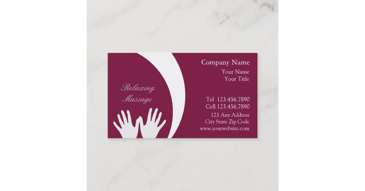 Massage Business Card Zazzle 7680