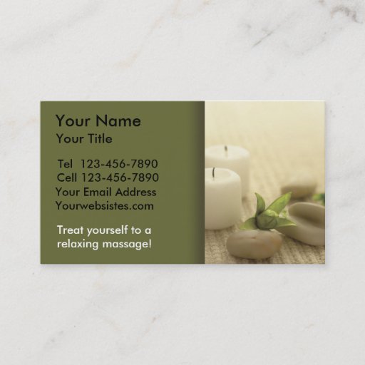 Customizable Massage Business Card