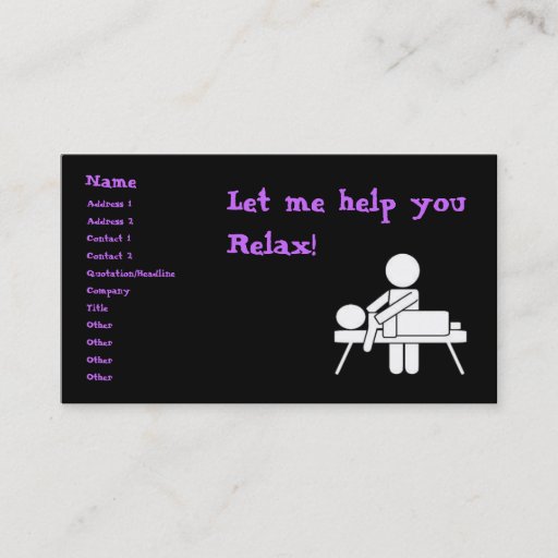 Customizable Massage Business Card
