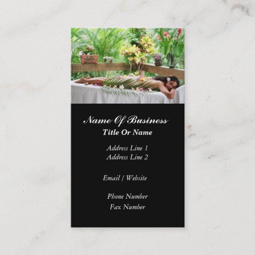 Customizable Massage Business Card