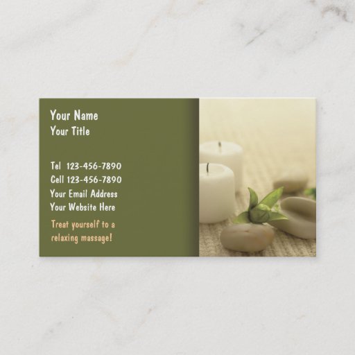 Customizable Massage Business Card