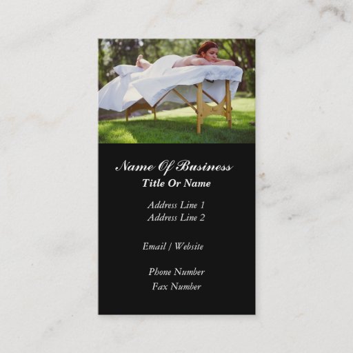 Customizable Massage Business Card