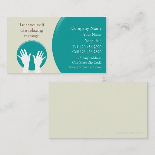 Customizable Massage Business Card