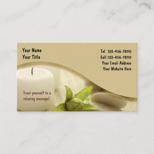 Customizable Massage Business Card
