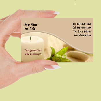 Massage Business Card by Luckyturtle at Zazzle