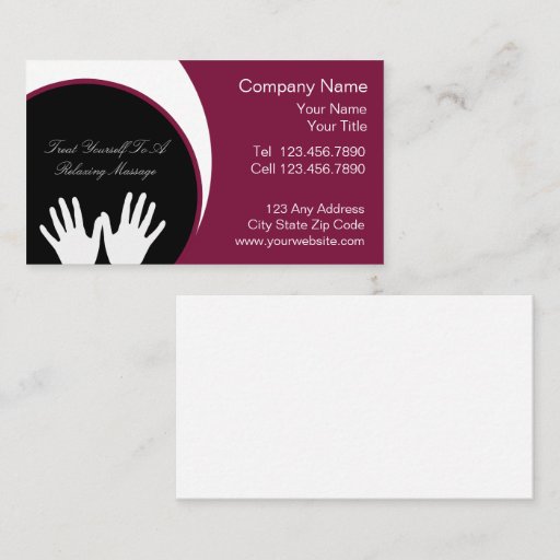 Customizable Massage Business Card