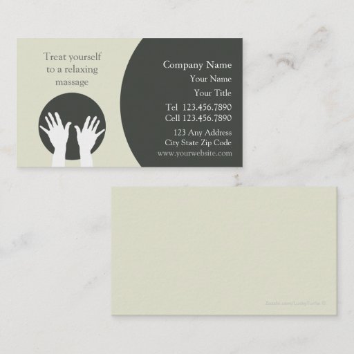 Customizable Massage Business Card