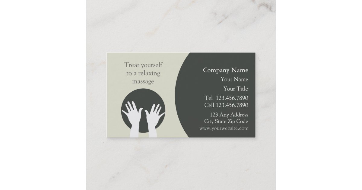 Massage Business Card Zazzle 2242