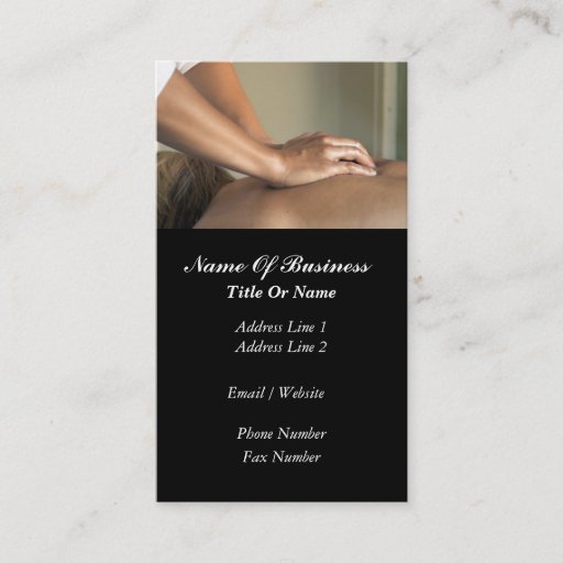 Customizable Massage Business Card