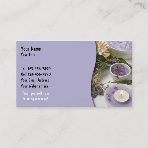 Customizable Massage Business Card