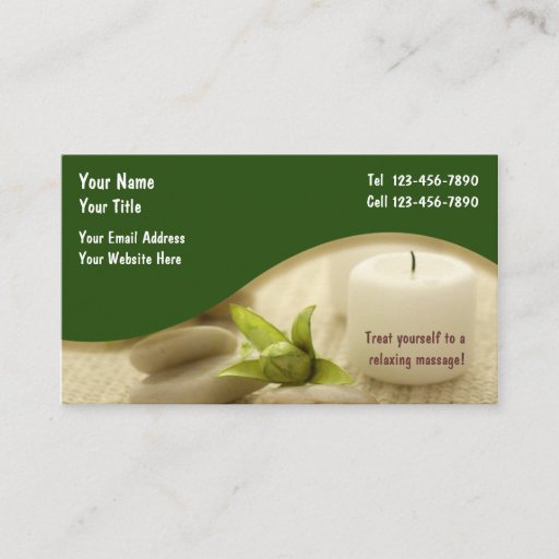 Customizable Massage Business Card