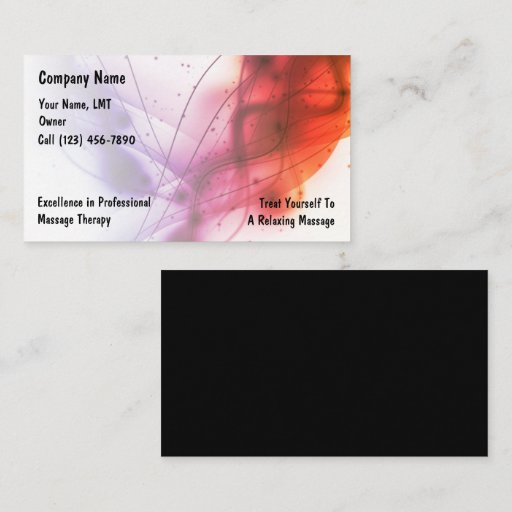 Customizable Massage Business Cards