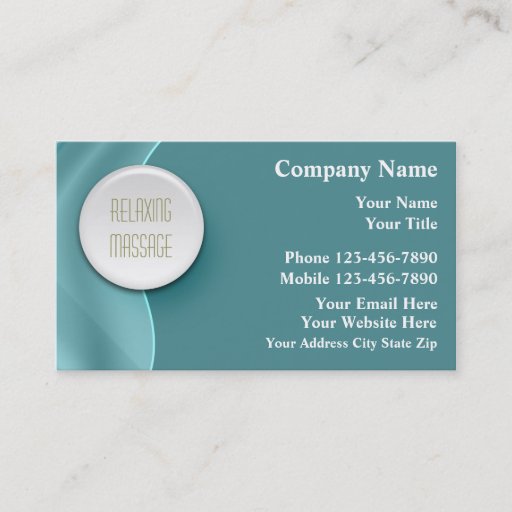 Customizable Massage Business Cards