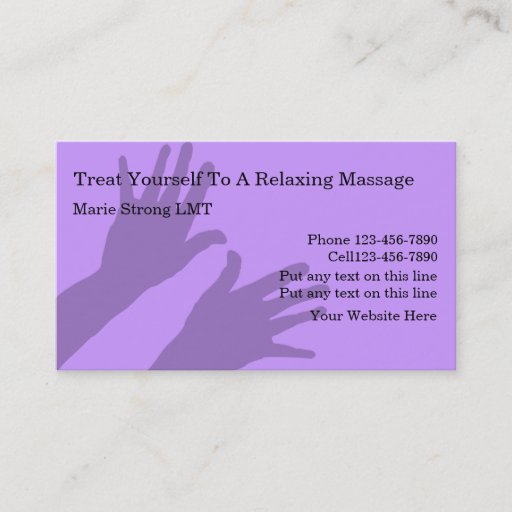 Customizable Massage Business Cards