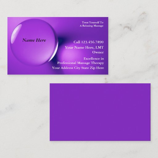 Customizable Massage Business Cards