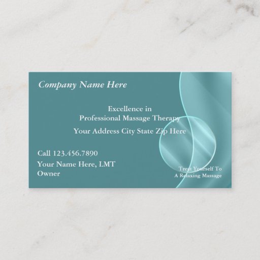 Customizable Massage Business Cards
