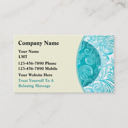 Customizable Massage Business Cards